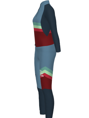 Podiumwear Women's Gold Two-Piece Race Suit (Nordic Skiing) Side View