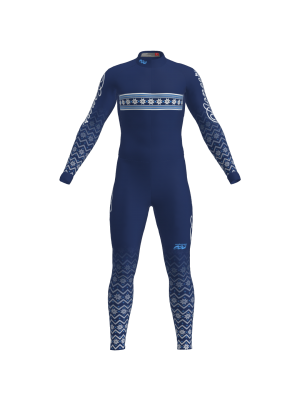 Podiumwear Unisex Gold One-Piece Race Suit (Nordic Skiing) Front View
