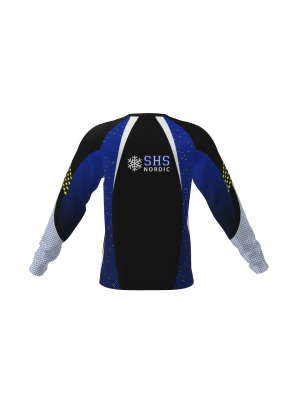 Podiumwear Unisex Silver Long Sleeve Tech Tee (Cycling) Back View