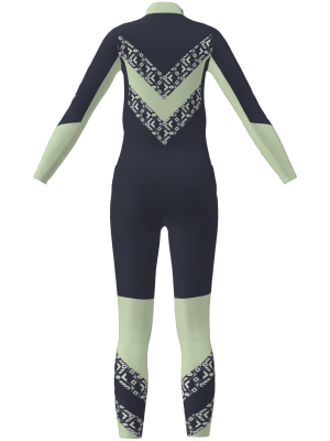 Podiumwear Women's Gold Two-Piece Race Suit (Nordic Skiing) Back View