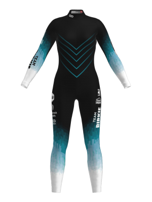 Podiumwear Women's Gold One-Piece Race Suit (Nordic Skiing) Front View