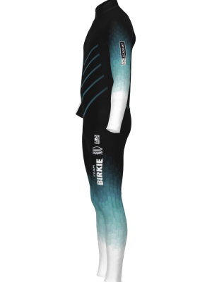 Podiumwear Men's Gold Two-Piece Race Suit (Nordic Skiing) Side View