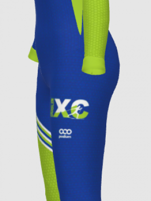 Podiumwear Women's Gold One-Piece Race Suit (Nordic Skiing) Side View