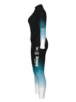 Podiumwear Women's Gold One-Piece Race Suit (Nordic Skiing) Side View