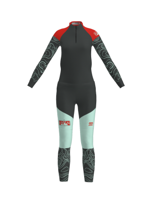 Podiumwear Women's Gold Two-Piece Race Suit (Nordic Skiing) Front View