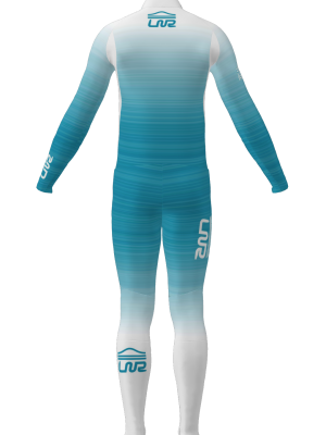 Podiumwear Men's Gold Two-Piece Race Suit (Nordic Skiing) Back View