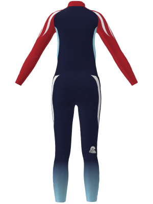 Podiumwear Women's Gold Two-Piece Race Suit (Nordic Skiing) Back View
