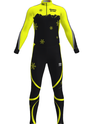 Podiumwear Unisex Silver Two-Piece Race Suit (Nordic Skiing) Front View