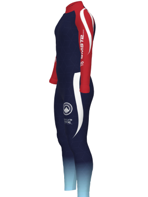 Podiumwear Unisex Gold One-Piece Race Suit (Nordic Skiing) Side View
