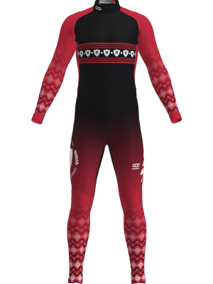 Podiumwear Unisex Silver Two-Piece Race Suit (Nordic Skiing) Front View