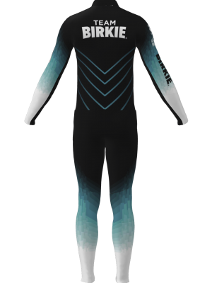 Podiumwear Men's Gold Two-Piece Race Suit (Nordic Skiing) Back View