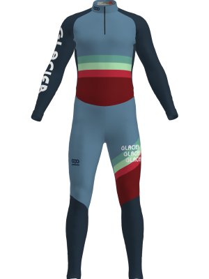 Podiumwear Unisex Silver Two-Piece Race Suit (Nordic Skiing) Front View