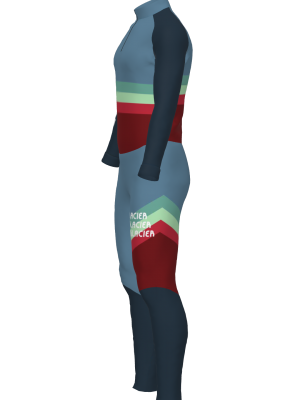 Podiumwear Unisex Silver Two-Piece Race Suit (Nordic Skiing) Side View