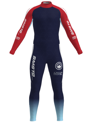 Podiumwear Unisex Gold One-Piece Race Suit (Nordic Skiing) Front View