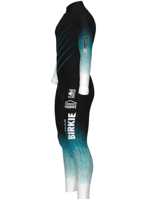 Podiumwear Unisex Gold One-Piece Race Suit (Nordic Skiing) Side View