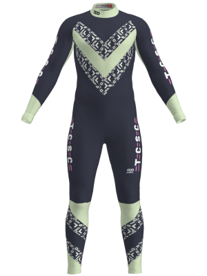 Podiumwear Unisex Gold One-Piece Race Suit (Nordic Skiing) Front View