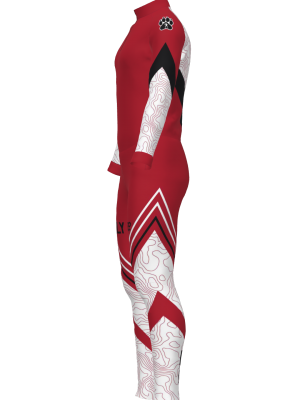 Podiumwear Unisex Silver Two-Piece Race Suit (Nordic Skiing) Side View