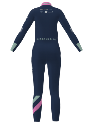 Podiumwear Women's Gold Two-Piece Race Suit (Nordic Skiing) Back View