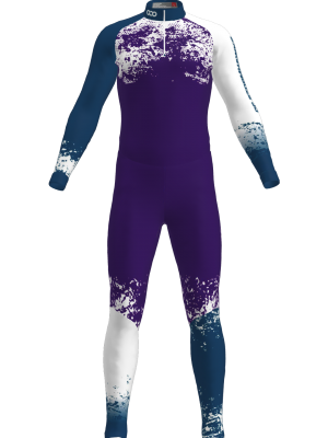 Podiumwear Unisex Silver Two-Piece Race Suit (Nordic Skiing) Front View
