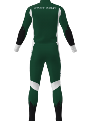 Podiumwear Unisex Silver Two-Piece Race Suit (Nordic Skiing) Back View