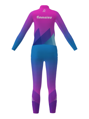 Podiumwear Women's Gold Two-Piece Race Suit (Nordic Skiing) Back View