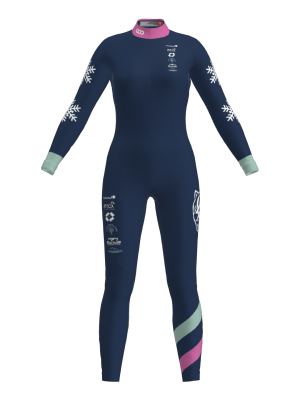 Podiumwear Women's Gold One-Piece Race Suit (Nordic Skiing) Front View