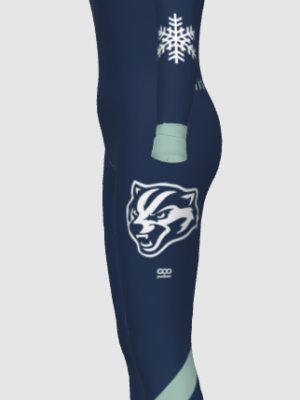 Podiumwear Women's Gold One-Piece Race Suit (Nordic Skiing) Side View