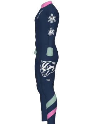 Podiumwear Unisex Gold One-Piece Race Suit (Nordic Skiing) Side View