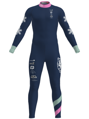 Podiumwear Unisex Gold One-Piece Race Suit (Nordic Skiing) Front View