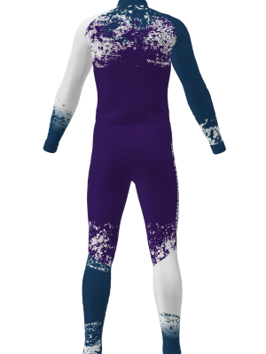 Podiumwear Unisex Silver Two-Piece Race Suit (Nordic Skiing) Back View