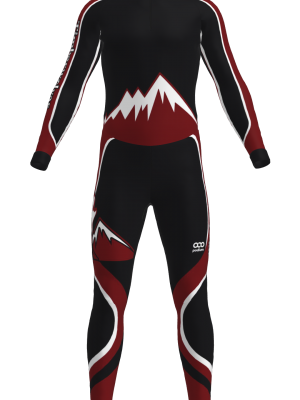 Podiumwear Unisex Silver Two-Piece Race Suit (Nordic Skiing) Front View