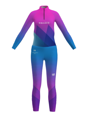 Podiumwear Women's Gold Two-Piece Race Suit (Nordic Skiing) Front View