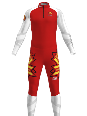 Podiumwear Unisex Silver Two-Piece Race Suit (Nordic Skiing) Front View