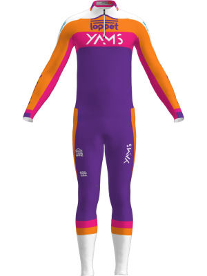 Podiumwear Men's Gold Two-Piece Race Suit (Nordic Skiing) Front View