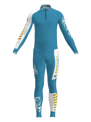 Podiumwear Men's Gold Two-Piece Race Suit (Nordic Skiing) Front View