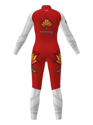 Podiumwear Women's Gold One-Piece Race Suit (Nordic Skiing) Back View