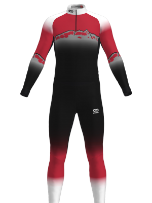 Podiumwear Unisex Silver Two-Piece Race Suit (Nordic Skiing) Front View