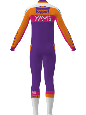 Podiumwear Men's Gold Two-Piece Race Suit (Nordic Skiing) Back View