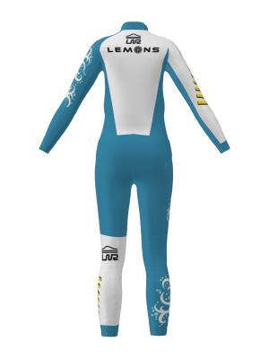 Podiumwear Women's Gold Two-Piece Race Suit (Nordic Skiing) Back View