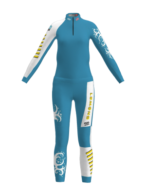 Podiumwear Women's Gold Two-Piece Race Suit (Nordic Skiing) Front View