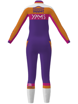 Podiumwear Women's Gold Two-Piece Race Suit (Nordic Skiing) Back View