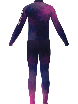 Podiumwear Men's Gold Two-Piece Race Suit (Nordic Skiing) Back View