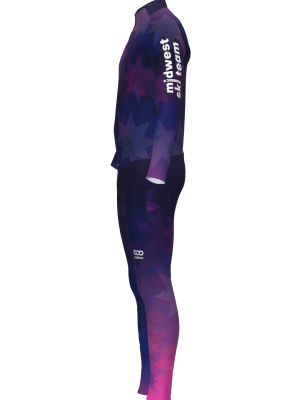 Podiumwear Men's Gold Two-Piece Race Suit (Nordic Skiing) Side View