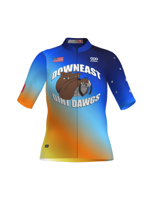 Podiumwear Women's Gold Full Zip Jersey (Cycling) Front View