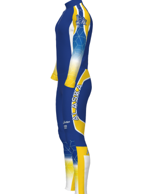 Podiumwear Unisex Silver Two-Piece Race Suit (Nordic Skiing) Side View