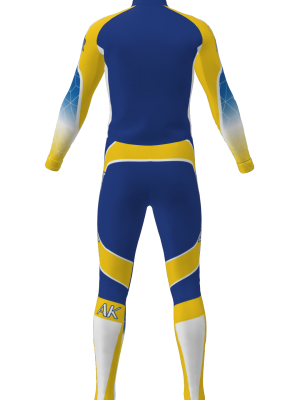 Podiumwear Unisex Silver Two-Piece Race Suit (Nordic Skiing) Back View