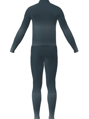 Podiumwear Men's Gold Two-Piece Race Suit (Nordic Skiing) Back View