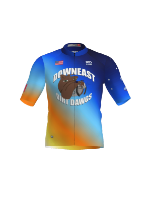 Podiumwear Men's Gold Full Zip Jersey (Cycling) Front View