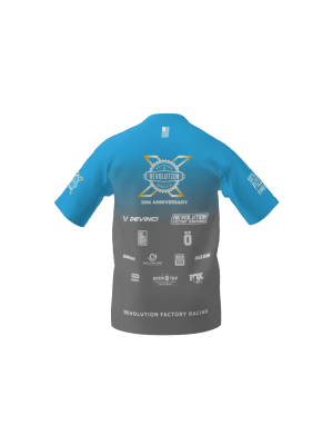 Podiumwear Men's Silver Short Sleeve MTB Jersey (Cycling) Back View