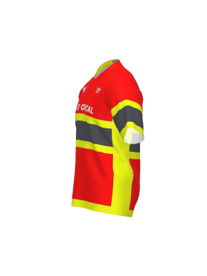 Podiumwear Men's Silver Short Sleeve MTB Jersey (Cycling) Side View